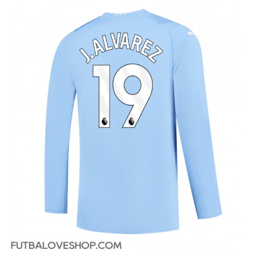 Dres Manchester City Julian Alvarez #19 Domáci 2023-24 Dlhy Rukáv